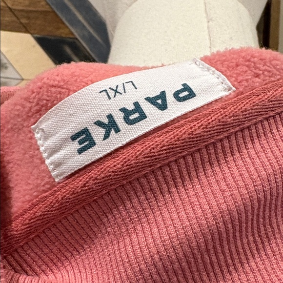 PARKE Valentine's Day Varsity Fleece Mockneck in Lover Pink / Red size L/XL - Picture 7 of 9